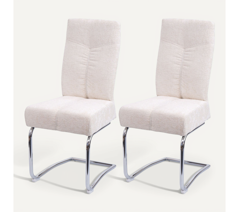Lot De 2 Chaises De Salle à Manger Chaises De Cuisine Chaises Cantilever Métal Tissu/textile Cheni