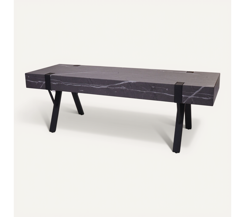 Meuble TV Meuble De Salon 42 X 120 X 40 Cm Mdf Aspect Marbre Gris Et Fer 04_0007860