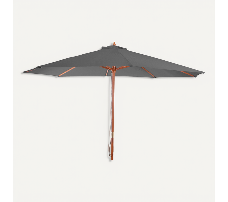 Parasol Florida Parasol De Jardin Parasol De Marché Diamètre 3 5m Polyester/bois 7kg Gris Foncé 0