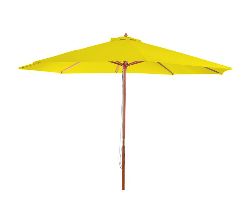 Parasol De Jardin Diamètre 3,5m Polyester Jaune Et Bois 7kg Sans Pied 04_0008009