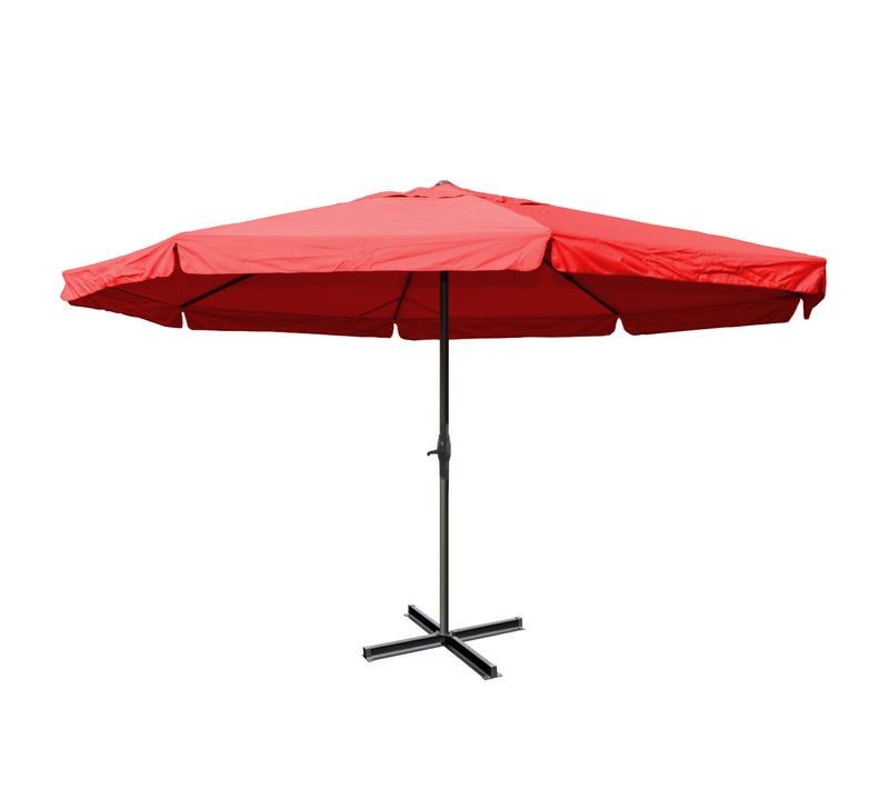 Parasol 5 M Sans Pied – Toile Bordeaux Avec Volant – Aluminium 04_0008023