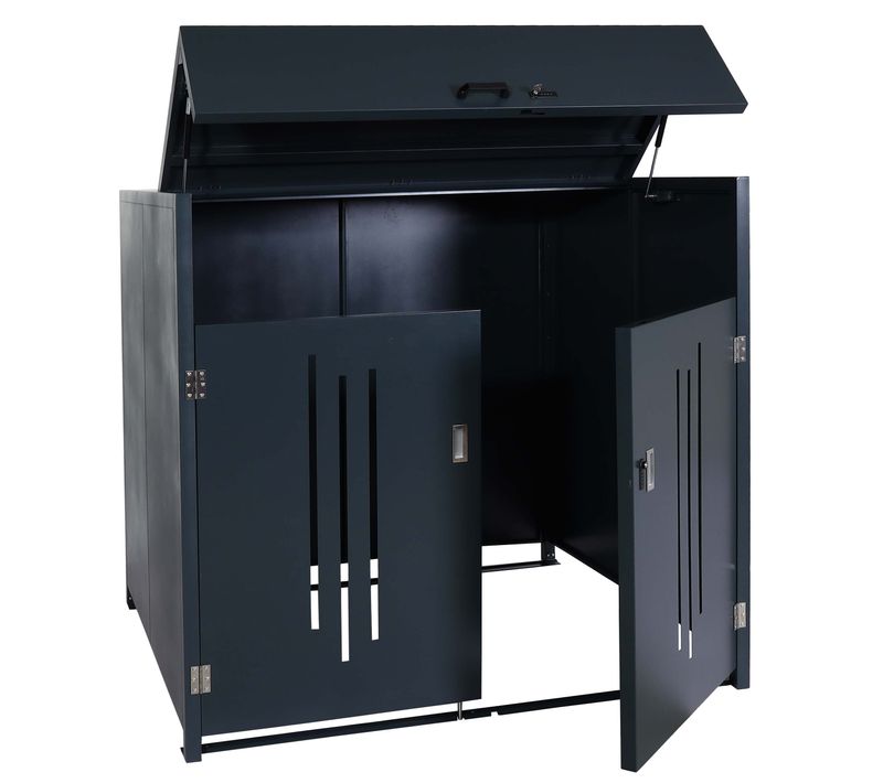 Abris Poubelles Verrouillable Conteneur Jusqu'à 1100l 154x160x136 Cm Acier 04_0008247
