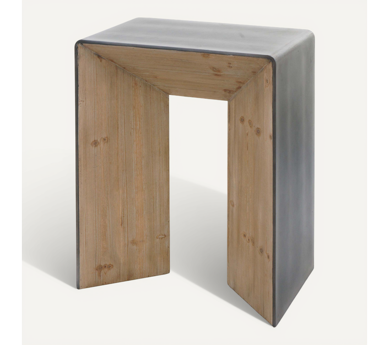 Table Console Table D'appoint Design Industriel En Bois Et Mdf 80x60x40 Cm Aspect Métal 04_0008492