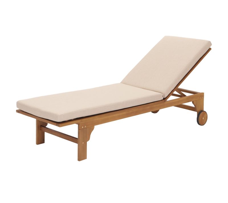 Transat De Jardin Chaise Longue En Bois Et Osier Décoratif En Polyrotin Coussin Crème-beige 04_000