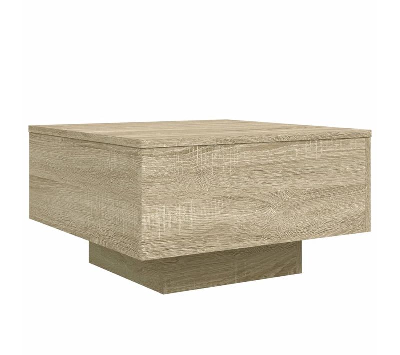 Table Basse Design Moderne Et Contemporaine 55 X 55 X 31 Cm Bois D'ingénierie Couleur Chêne Dec038