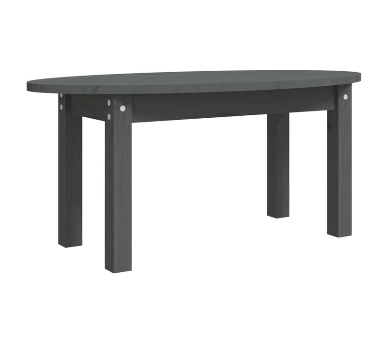 Table Basse Design Intemporel 80 X 40 X 35 Cm Bois Massif De Pin Gris Dec039196