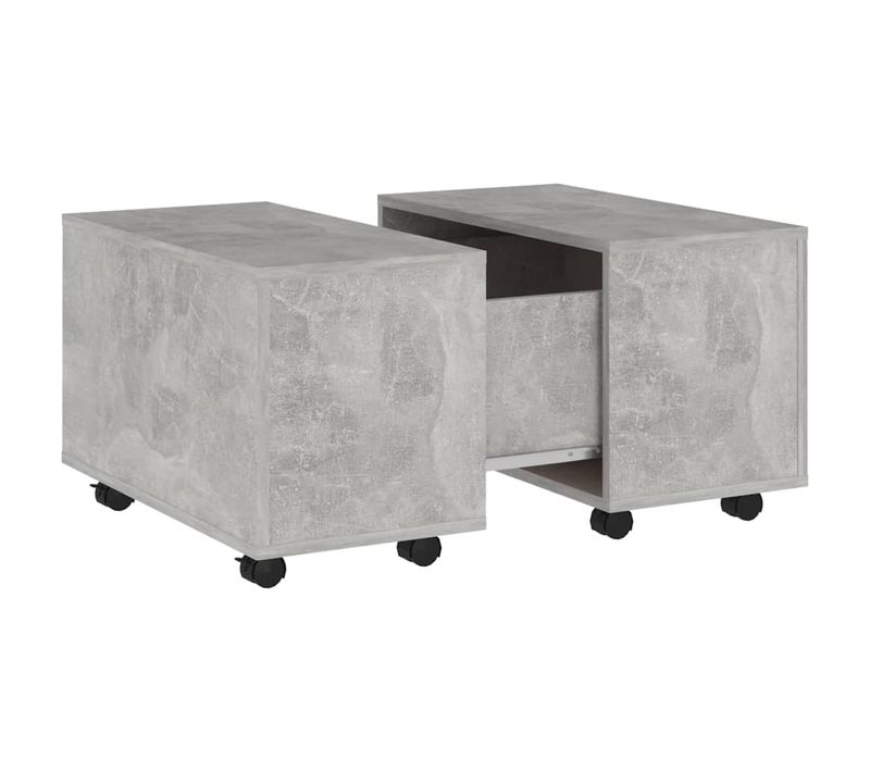Table Basse Sur Roulettes Avec Fonction Extensible Design Moderne Et Contemporaine 60 X 60 X 38 Cm