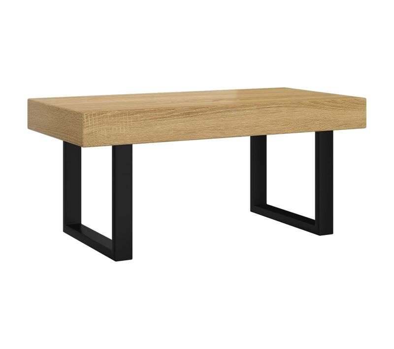 Table Basse Design Rustique Industriel 90 X 45 X 40 Cm Mdf Et Fer Dec039443