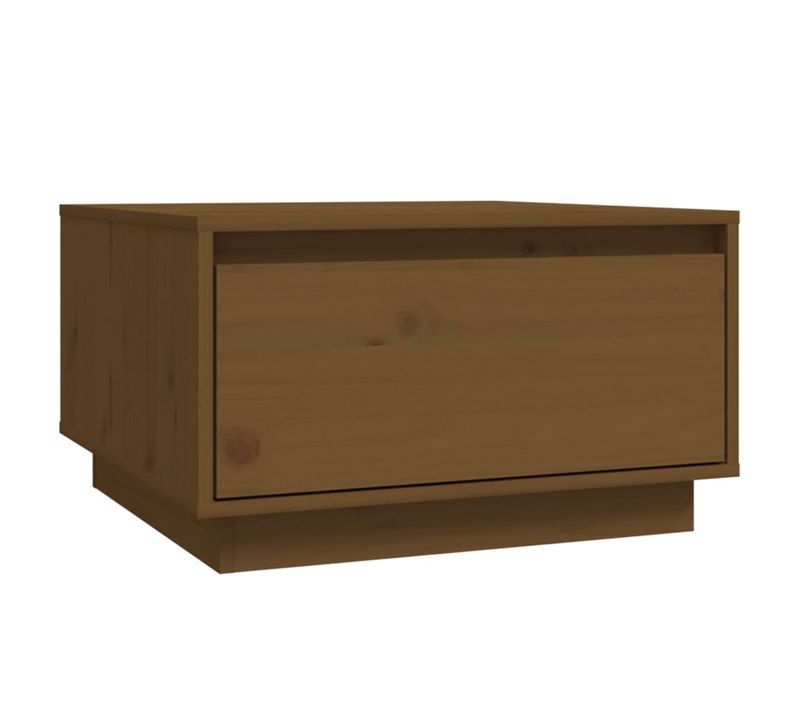 Table Basse Avec Tiroir Design Intemporel 55 X 56 X 32 Cm Bois Massif De Pin Couleur Marron Miel D