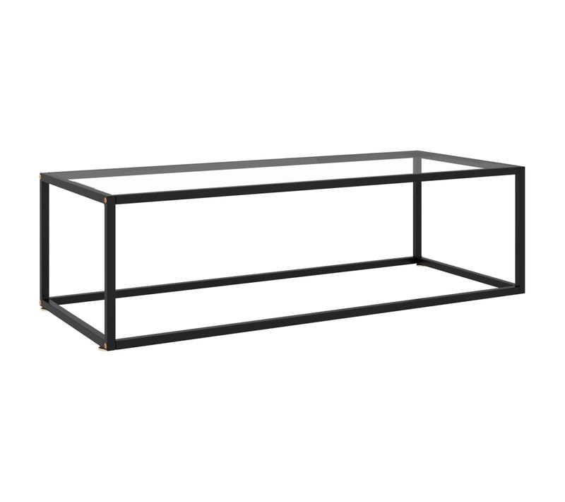 Table Basse Design Moderne Et Contemporaine Avec Verre Trempé Et Acier 120 X 50 X 35 Cm Dec039884