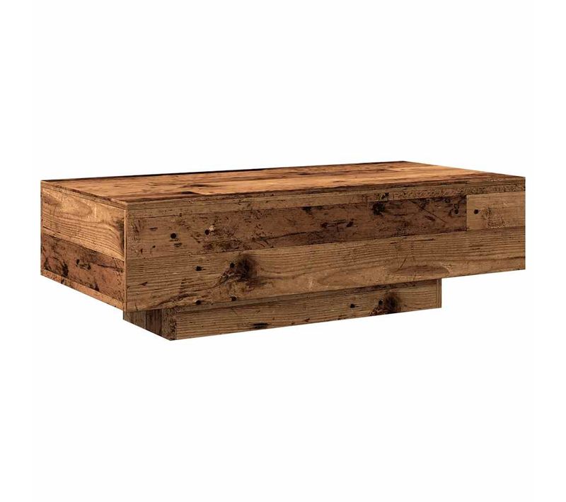 Table Basse Style Rustique 100 X 49,5 X 31 Cm Bois D'ingénierie Marron Effet Vieilli Dec040203