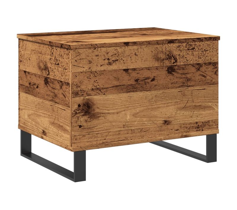 Table Basse Avec Plateau Relevable 60 X 44,5 X 45 Cm Bois D'ingénierie Marron Effet Vieilli Et Mét