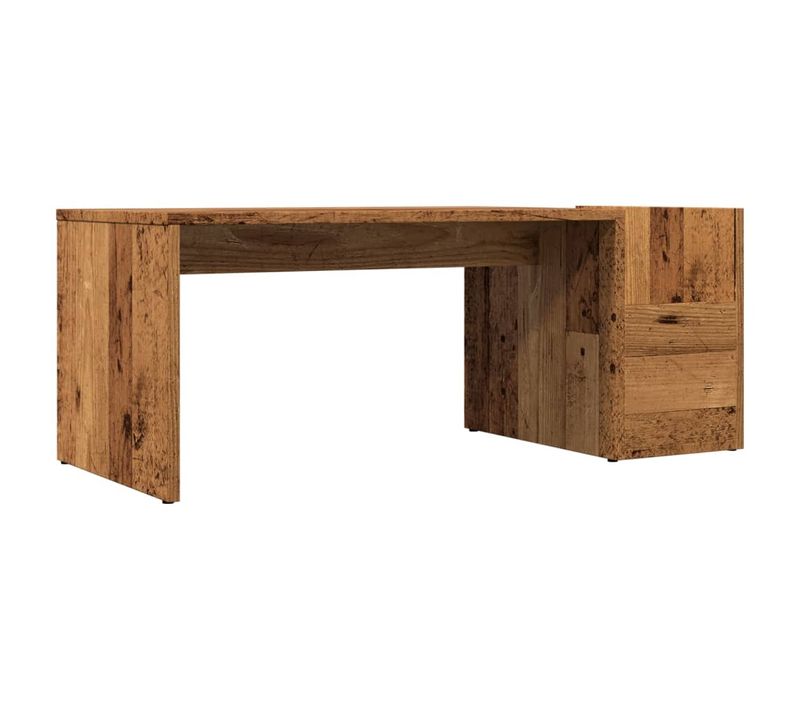Table Basse Design Rustique Et Moderne 90 X 45 X 35 Cm Bois D'ingénierie Marron Effet Vieilli Dec0