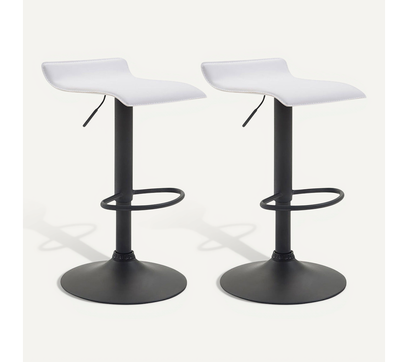 Lot De 2 Tabourets De Bar Tabouret De Bar X1 Design Minimaliste Hauteur Réglable Repose-pieds