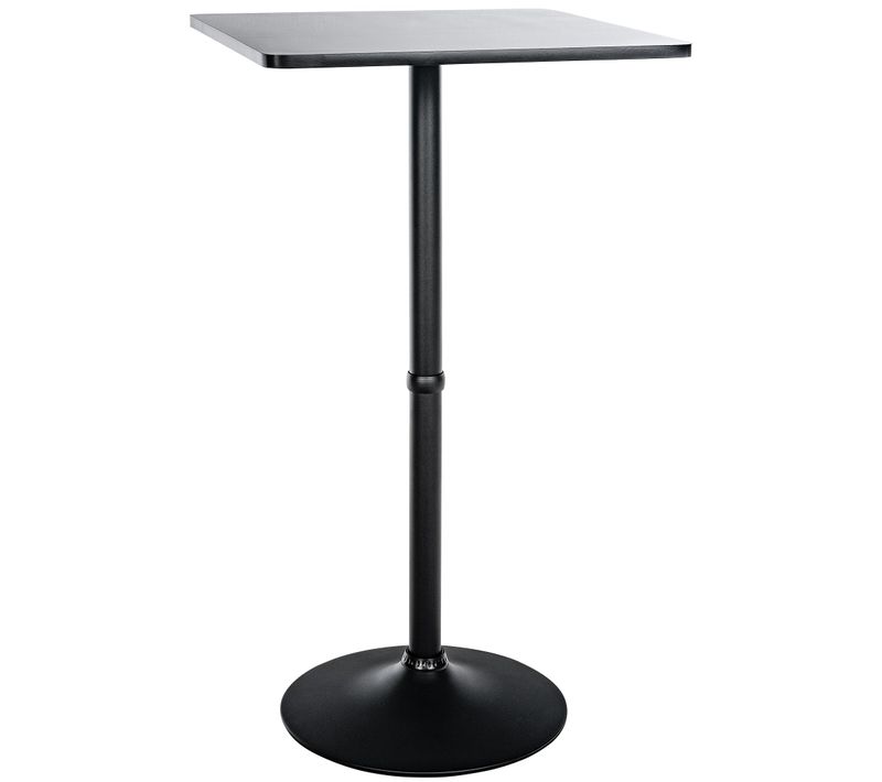 Table Haute De Bar Plateau Carré 60 X 60 Cm En Bois Noir Cadre En Aluminium 10_0005818