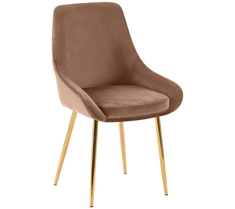 Chaise De Salle à Manger X1 élégance Confort Design Moderne En Velours Marron Structure Métallique