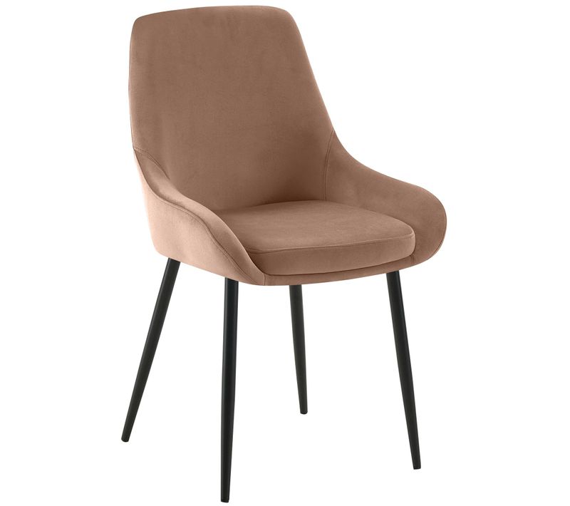 Chaise De Salle à Manger X1 élégance Confort Design Moderne En Velours Marron Structure Métallique
