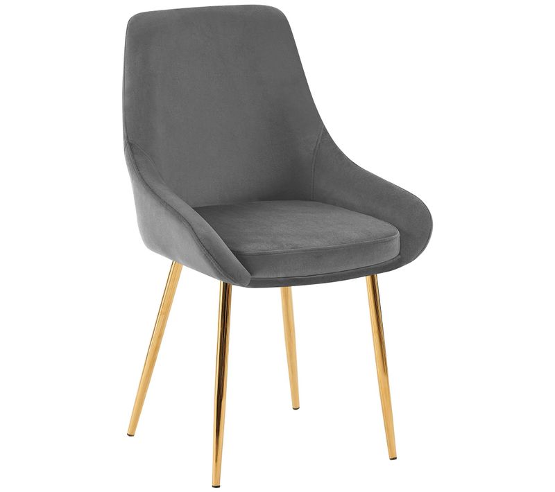 Chaise De Salle à Manger X1 Élégance Confort Design Moderne En Velours Gris Foncé