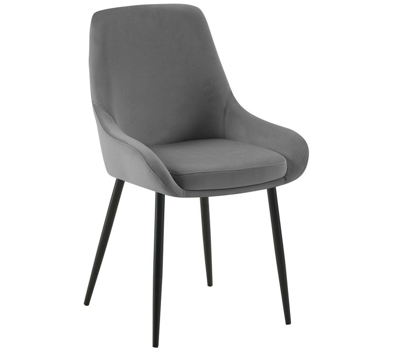 Chaise De Salle à Manger X1 Élégance Confort Design Moderne En Velours Gris Foncé