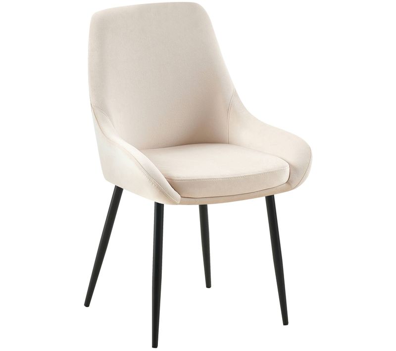 Chaise De Salle à Manger X1 Élégance Confort Design Moderne En Velours Crème Structure Métallique