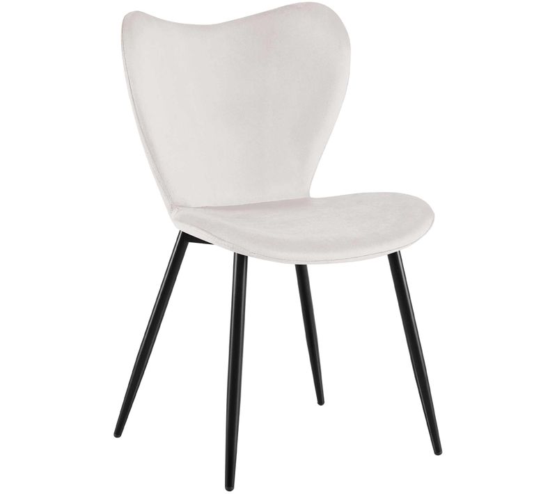 Chaise De Salle à Manger X1 Dossier Forme Arrondie En Papillon En Velours Gris Cadre à Quatre Pied