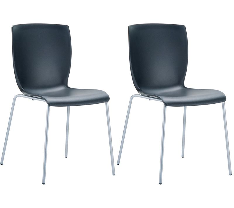 Lot De 2 Chaises De Cuisine Ou Véranda Empilable Pour Intérieur Ou Extérieur Assise En Plastique N