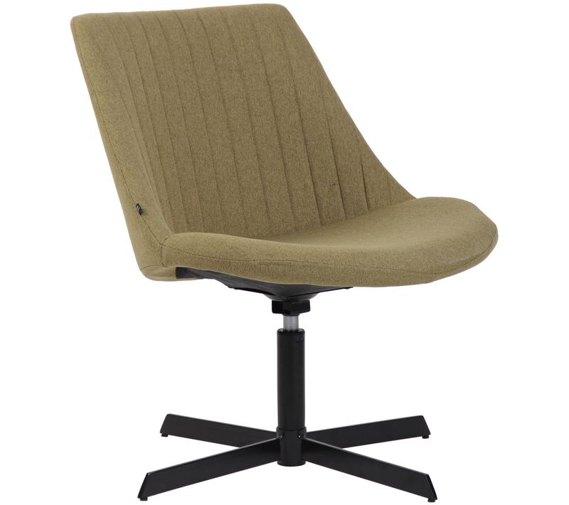 Chaise Lounge Design En Tissu Vert Avec Dossier à Coutures Verticales Avec Piètement étoile