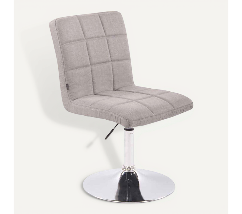 Chaise De Salle à Manger X1 Pivotante Réglable En Hauteur Coutures Carrées Tissu Gris