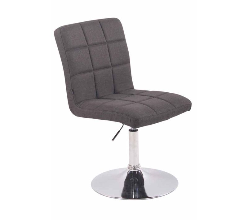 Chaise De Salle à Manger X1 Pivotante Réglable En Hauteur Coutures Carrées Tissu Gris Foncé