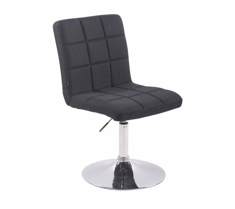 Chaise De Salle à Manger X1 Pivotante Réglable En Hauteur Coutures Carrées Tissu Noir