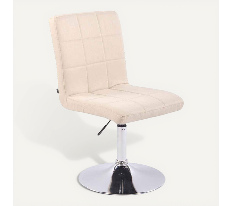 Chaise De Salle à Manger X1 Pivotante Réglable En Hauteur Coutures Carrées Tissu Crème