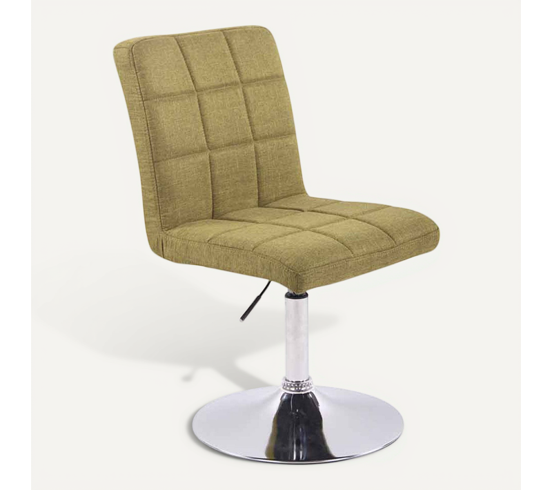 Chaise De Salle à Manger X1 Pivotante Réglable En Hauteur Coutures Carrées Tissu Vert