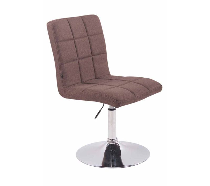 Chaise De Salle à Manger X1 Pivotante Réglable En Hauteur Coutures Carrées Tissu Marron