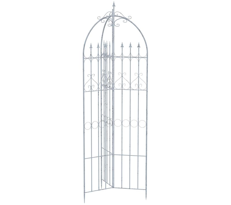 Treillis De Jardin Décoratif En Métal Blanc Vieilli Support élégant Pour Plantes Grimpantes Style