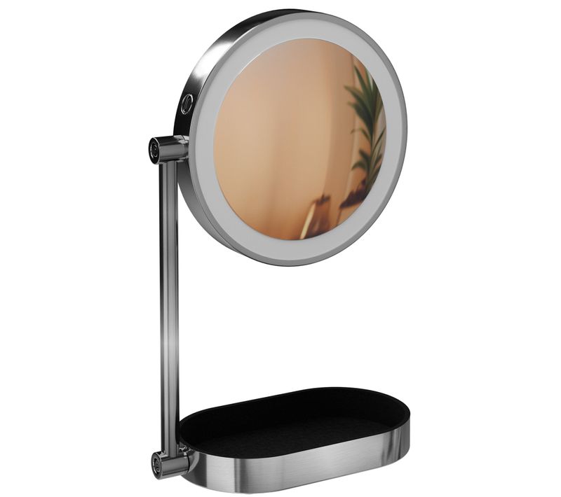 Miroir De Maquillage Tactile Double Face Trois Couleurs De Lumière LED Intensité Variable 10_00089