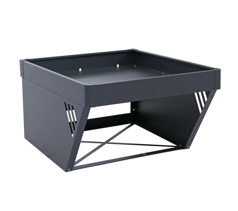 Garage Pour Robot Tondeuse Avec Jardinière Moderne 40 X 60 X 70 Cm En Métal Anthracite 04_0008937