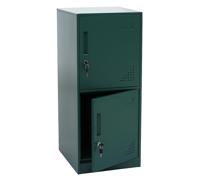 Armoire Vestiaire Métallique Casier De Rangement 2 Portes 90x38x45 Cm Vert 04_0008948