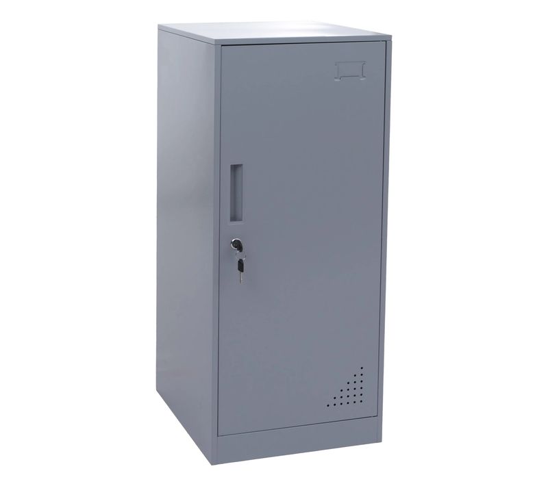 Armoire Vestiaire Métallique Avec Tringle Et étagère Amovible 90x38x45 Cm Acier Gris 04_0008964