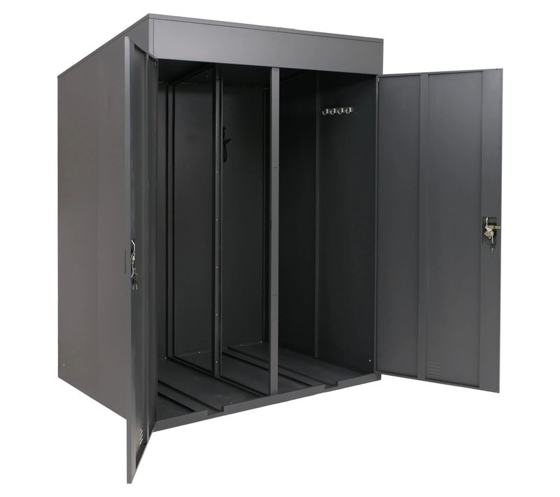 Garage à Vélos Pour 2 Vélos Abri Vélo Verrouillable En Métal Avec Support Mural 213x158x125 Cm