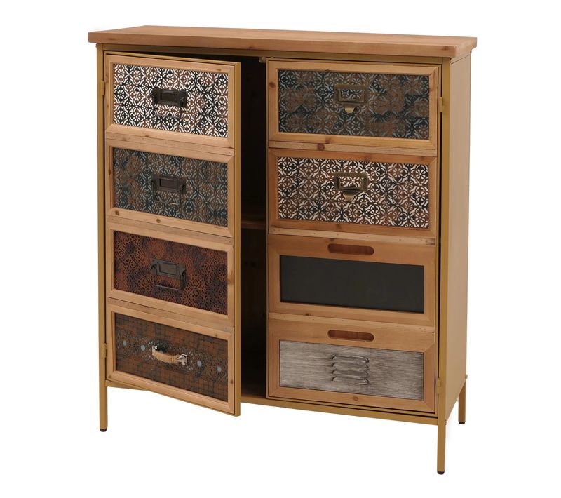 Commode Style Apothicaire Buffet Avec 2 Portes Et Espaces De Rangement Meuble Vintage Shabby Chic