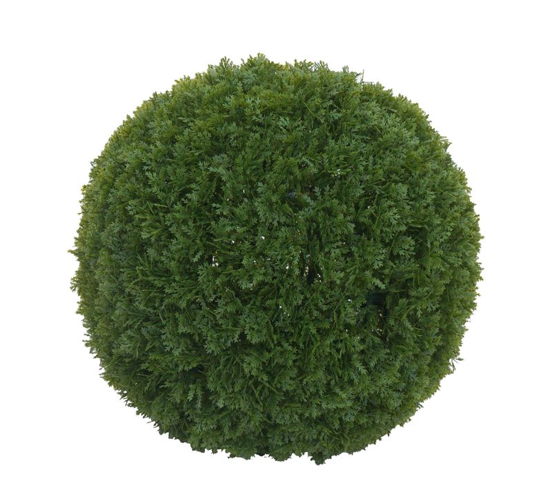 Buisson Artificiel D. 32 Cm En Polyéthylène Boule De Thuya Taillée Plante Décorative Pour Intérieur