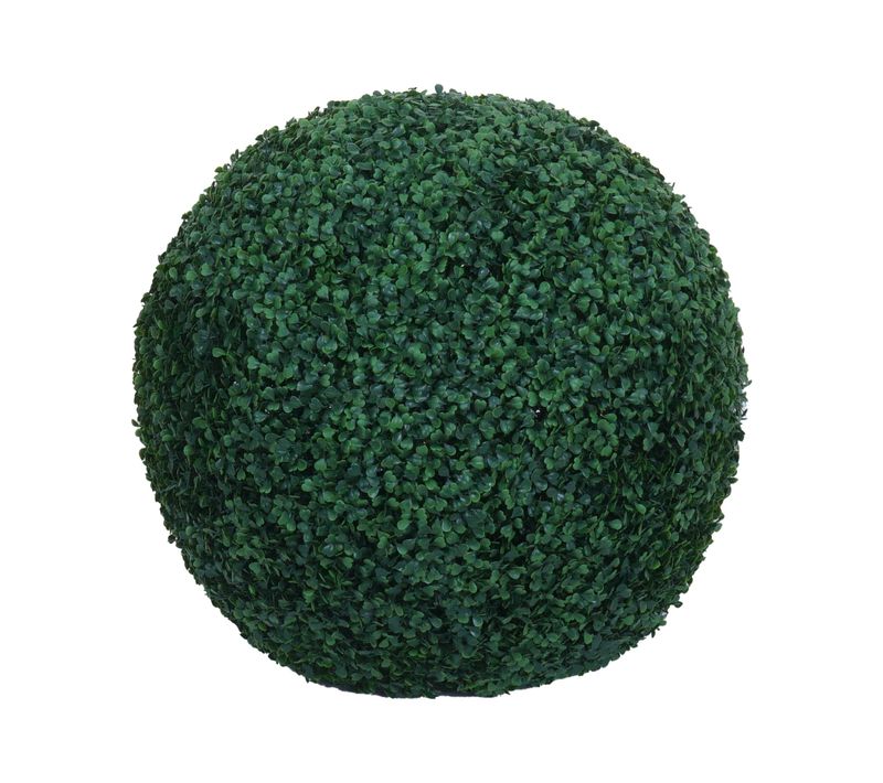 Boule De Buis Artificielle D. 53 Cm Plante Décorative Intérieur Extérieur Polyéthylène Résistante