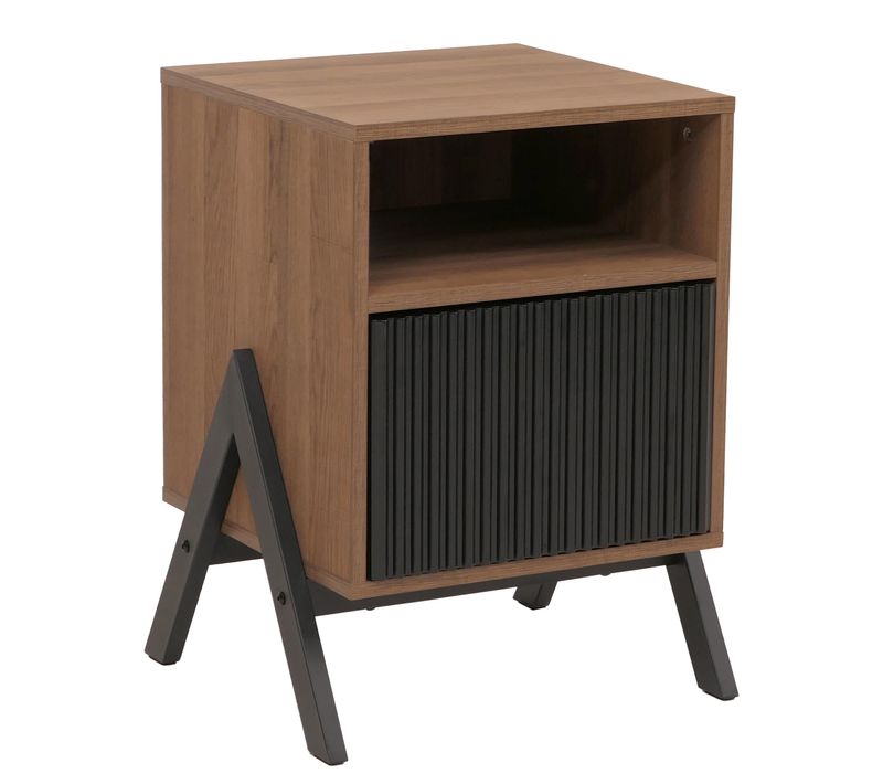 Table De Chevet Avec Tiroir Et Compartiment Ouvert Meuble D’appoint 59x40x40 Cm En Mdf