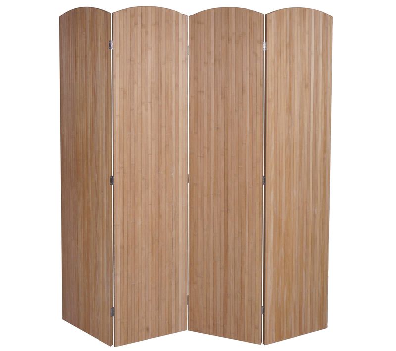Paravent En Bambou Séparateur De Pièce Pliable 4 Panneaux 170 X 162 Cm Brise-vue Intérieur 04_0009