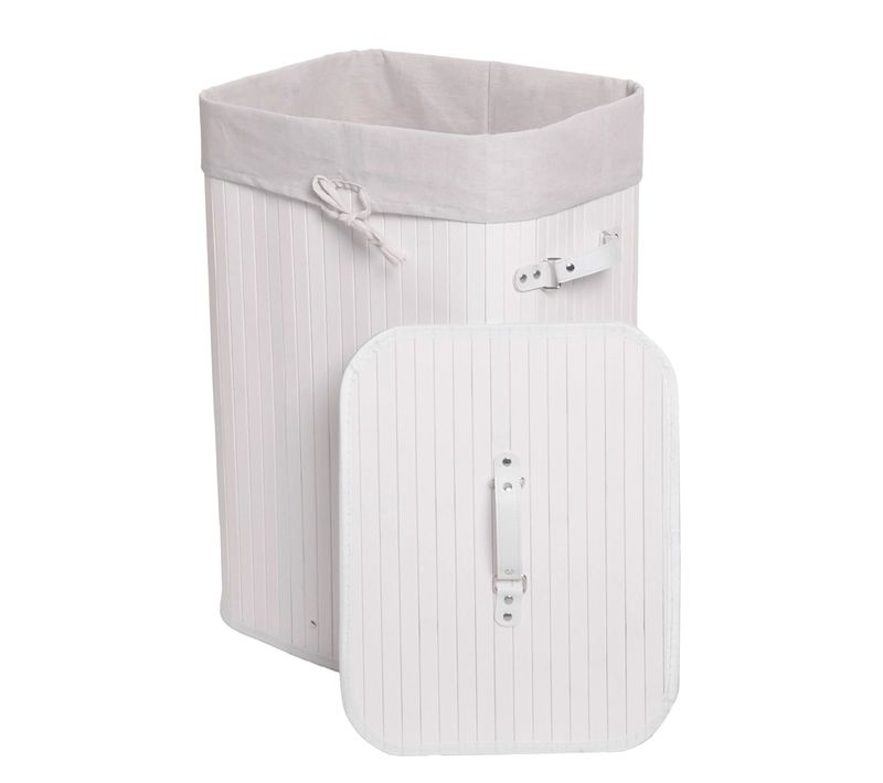 Panier à Linge 70 Litres Pratique Avec Sac Amovible 61 X 43 X 32 Cm En Bambou Marron 04_0009538