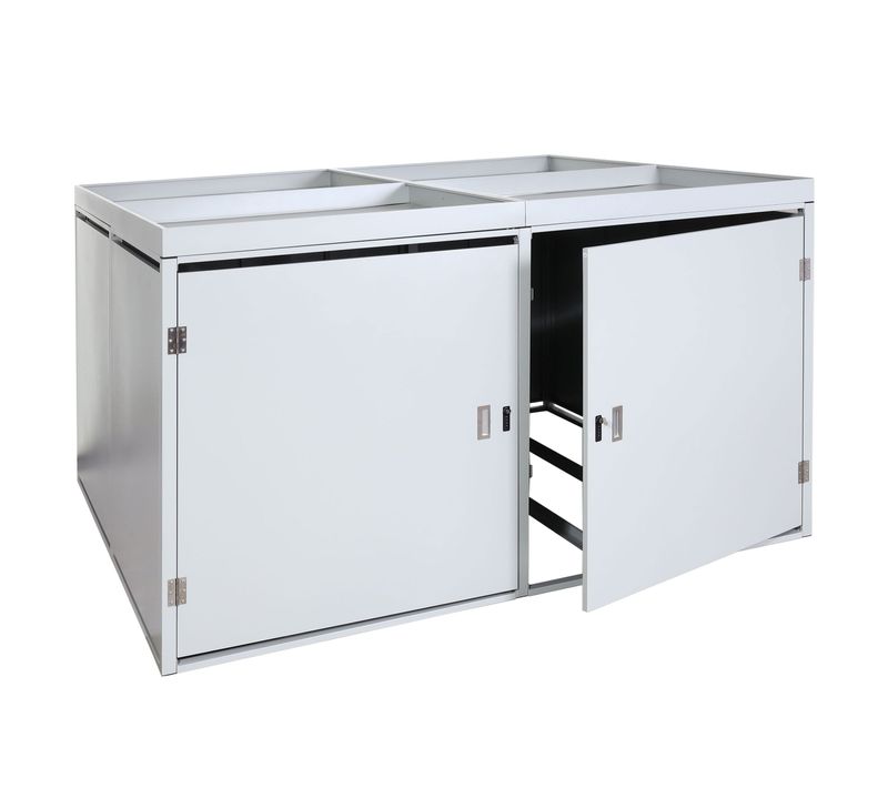 Garage à Vélos 4 Places Abri Métallique Verrouillable Avec Bac à Plantes 220x210 Cm Acier Galvanisé