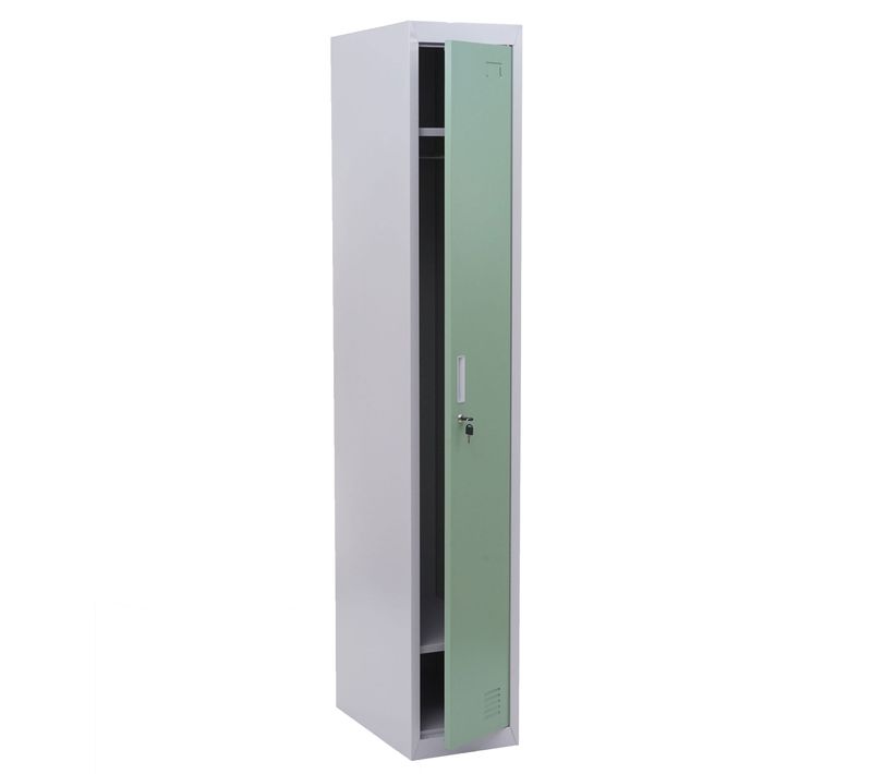 Casier Armoire à Vêtements Avec Tringle à Vêtements Et Miroir 180 X 30 X 50 Cm En Métal Menthe 04_