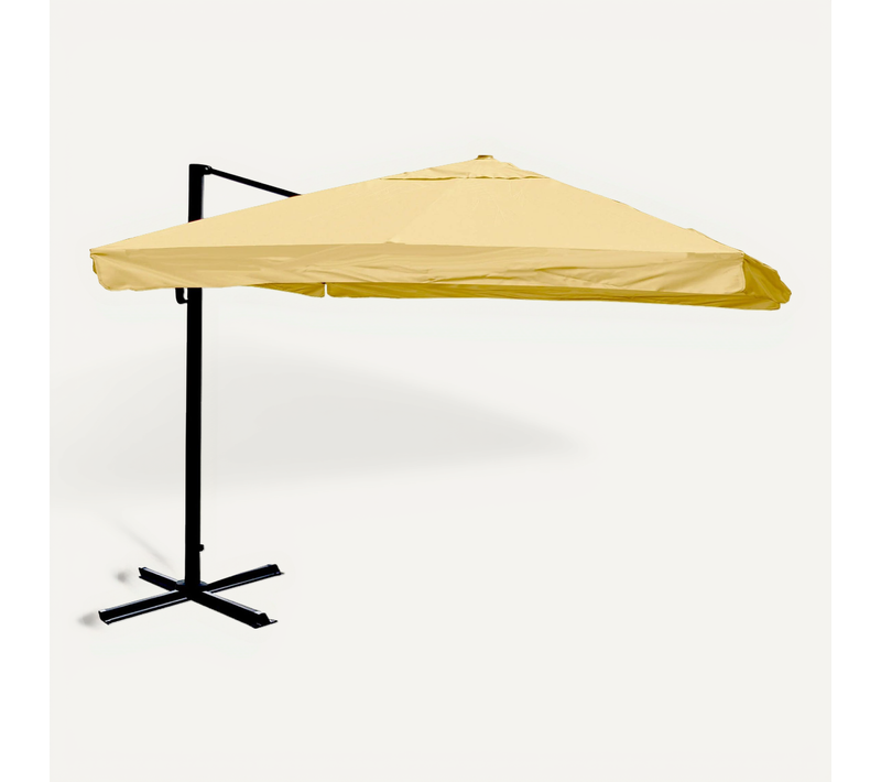 Parasol Déporté 3x4 M Diamètre 5 M Hauteur 255 Cm Inclinable Orientable Pliable Sans Pied En Tissu