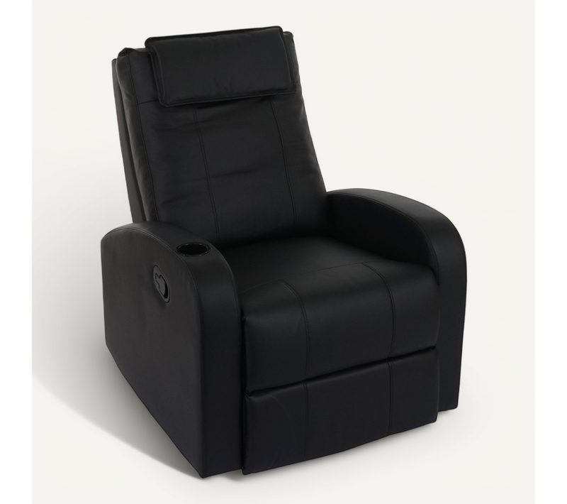 Fauteuil TV Relaxation Inclinable En Pvc Noir 04_0001993