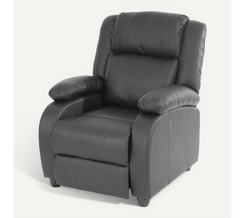 Fauteuil Inclinable Relax TV Avec Repose-pieds Et Accoudoirs En Synthétique Noir 04_0002017
